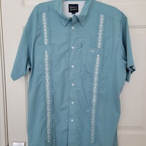 Texas Standard Men's Blue Guayabera Shirt